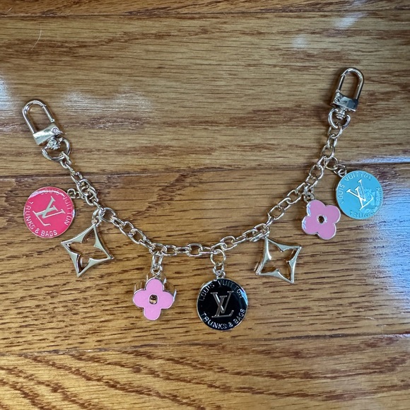 Blue Black & Pink Bag Charm / Key Chain – Perfect for the LV Speedy